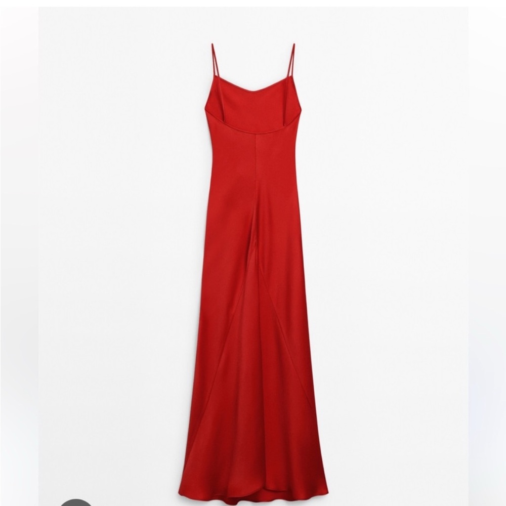Massimo Dutti NWT satin red camisole dress - Picture 2 of 4